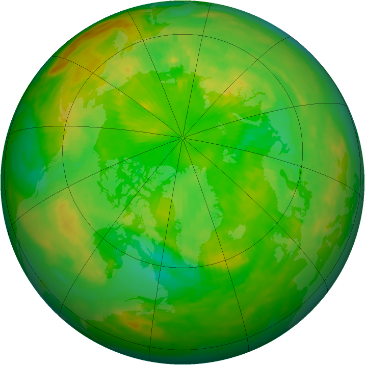 Arctic ozone map for 24 June 1989